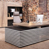 PHOENIX Executive Desk with Left Return 2.8M - Warm Oak & Black