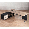 DAXTON Executive Desk with Left Return 2.4M - Warm Oak & Black