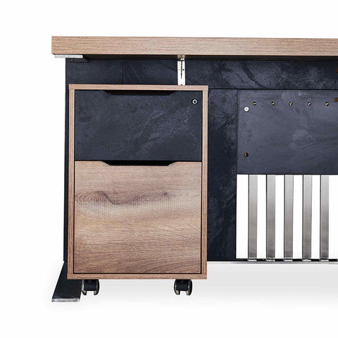 Daxton Mobile Pedestal Cabinet 41cm - Warm Oak & Black