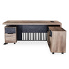 AFTAN BLACK HAWK Limited Edition - Executive Desk Pedestal & Right Mobile Return 180cm - Warm Oak &Black