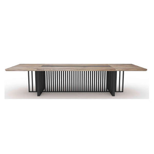 VIDAL Boardroom Table 2.4m x 1.2m - Warm Oak & Black