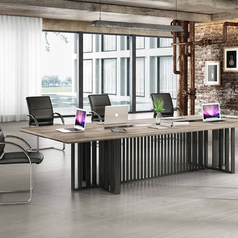 VIDAL Boardroom Table 3.0m x 1.2m - Warm Oak & Black