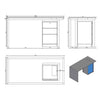 LOGAN Executive Desk Reversible 150cm - Warm Oak & Black