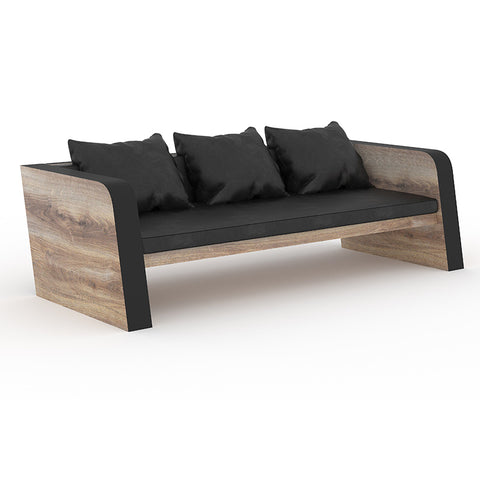 FRANCO Three Seater Sofa - Warm Oak & Black
