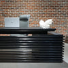 PHOENIX Black Executive Desk with Right Return 2.2M - Black Concrete