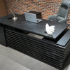 PHOENIX Black Executive Desk with Right Return 2.2M - Black Concrete