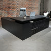 PHOENIX Black Executive Desk with Right Return 2.2M - Black Concrete