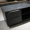 DAXTON Black Executive Desk with Left Return 2.4M - Black Concrete