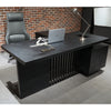 DAXTON Black Executive Desk with Left Return 200cm - Black Concrete
