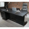 DAXTON Black Executive Desk with Right Return 200cm - Black Concrete