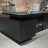 DAXTON Black Executive Desk with Right Return 200cm - Black Concrete