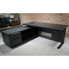 DAXTON Black Executive Desk with Left Return 2.4M - Black Concrete