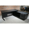 DAXTON Black Executive Desk with Right Return 2.4M - Black Concrete