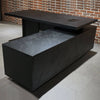 DAXTON Black Executive Desk with Right Return 200cm - Black Concrete