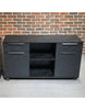 AFTAN Black Executive Desk with Pedestal & Right Mobile Return 180cm - Black Concrete