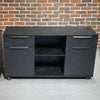 AFTAN Black Executive Desk with Pedestal & Left Mobile Return 180cm - Black Concrete
