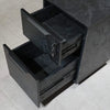AFTAN Black Executive Desk with Pedestal & Left Mobile Return 180cm - Black Concrete