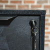 AFTAN Black Executive Desk with Pedestal & Left Mobile Return 180cm - Black Concrete