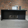 AFTAN Black Executive Desk with Pedestal & Right Mobile Return 180cm - Black Concrete