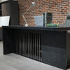 AFTAN Black Executive Desk with Pedestal & Right Mobile Return 180cm - Black Concrete