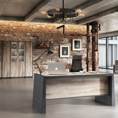 REGGIE Display Unit 160cm - Warm Oak & Black