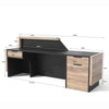 CONROY 2.4M Reception Desk Left Panel - Warm Oak & Black