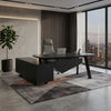 ARTO Black Executive Office Desk with Reversible Return 180-200cm - Black Concrete