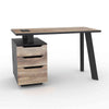 ARTO Single Workstation Desk with Left Cabinet 1.2M - Warm Oak & Black