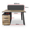 ARTO 2 People Back to Back Workstation Desk 2 Cabinets 1.2M - Warm Oak & Black