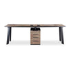 ARTO 2 People Workstation Desk 1 Cabinet  2.4M - Warm Oak & Black