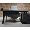 ARTO Black Executive Office Desk with Reversible Return 180-200cm - Black Concrete