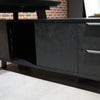 ARTO Black Executive Office Desk with Reversible Return 180-200cm - Black Concrete