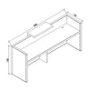 DEWITT Reception Desk 2.4M - Tobacco & Dark Concrete