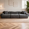 ZAHRA Three Seater Compressed Sofa - Charcoal