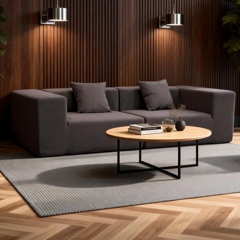 ZAHRA Two Seater Compressed Sofa 300X100X72 – Taupe - innovatec.com.au