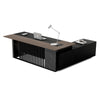 MADEIRA Executive Desk 220cm Left Return - Hazelnut & Black Concrete
