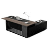 MADEIRA Executive Desk 220cm Left Return - Hazelnut & Black Concrete