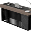 MADEIRA Executive Desk 220cm Left Return - Hazelnut & Black Concrete