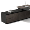 MADEIRA Executive Desk 220cm Left Return - Hazelnut & Black Concrete