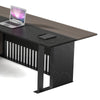 MADEIRA Executive Desk 220cm Left Return - Hazelnut & Black Concrete
