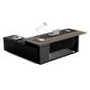 MADEIRA Executive Desk 220cm Right Return - Hazelnut & Black Concrete