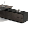 MADEIRA Executive Desk 220cm Right Return - Hazelnut & Black Concrete