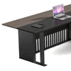 MADEIRA Executive Desk 220cm Right Return - Hazelnut & Black Concrete