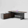 MADEIRA Executive Desk 220cm Left Return - Hazelnut & Grey