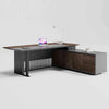 MADEIRA Executive Desk 220cm Right Return - Hazelnut & Grey