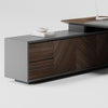 MADEIRA Executive Desk 220cm Left Return - Hazelnut & Grey