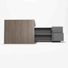 ARMANDO Executive Desk 220cm Right Return - Hazelnut & Grey
