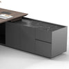 ARMANDO Executive Desk 220cm Right Return - Hazelnut & Grey