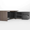 ARMANDO Executive Desk 220cm Right Return - Hazelnut & Grey