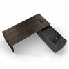 ARMANDO Executive Desk 220cm Right Return - Hazelnut & Grey